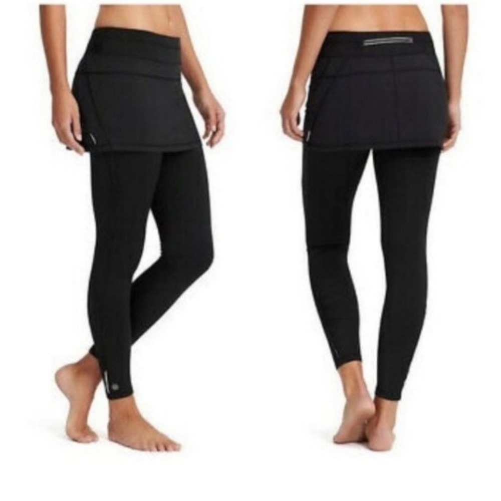 Athleta Placid 2 In 1 Tight Black Skirted Leggings Size Small Tall NWT